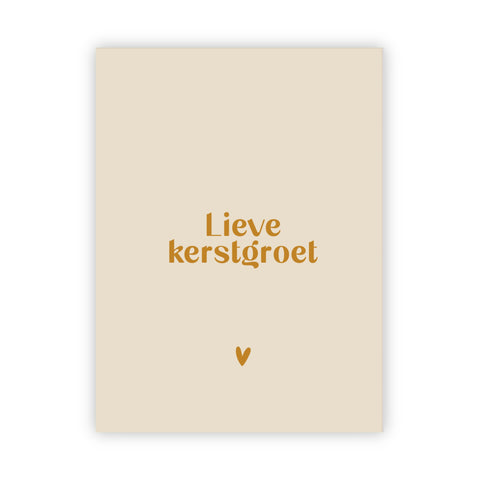 Dubbele kerstkaart goudfolie | Lieve kerstgroet