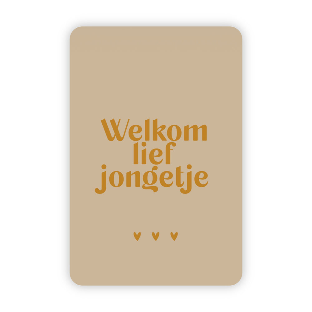 Wenskaart | Welkom lief jongetje goudfolie