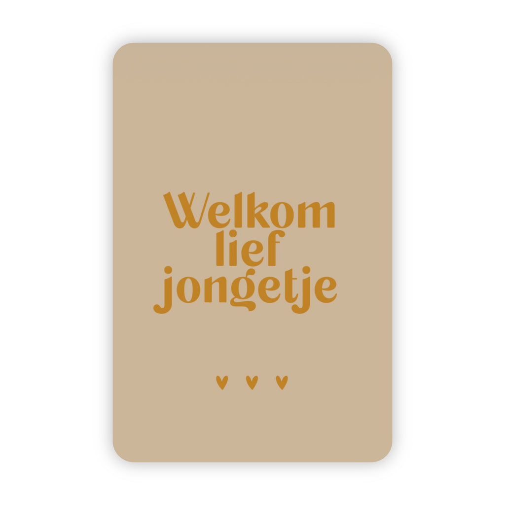Wenskaart | Welkom lief jongetje goudfolie