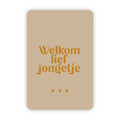 Wenskaart | Welkom lief jongetje goudfolie