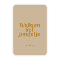 Wenskaart | Welkom lief jongetje goudfolie