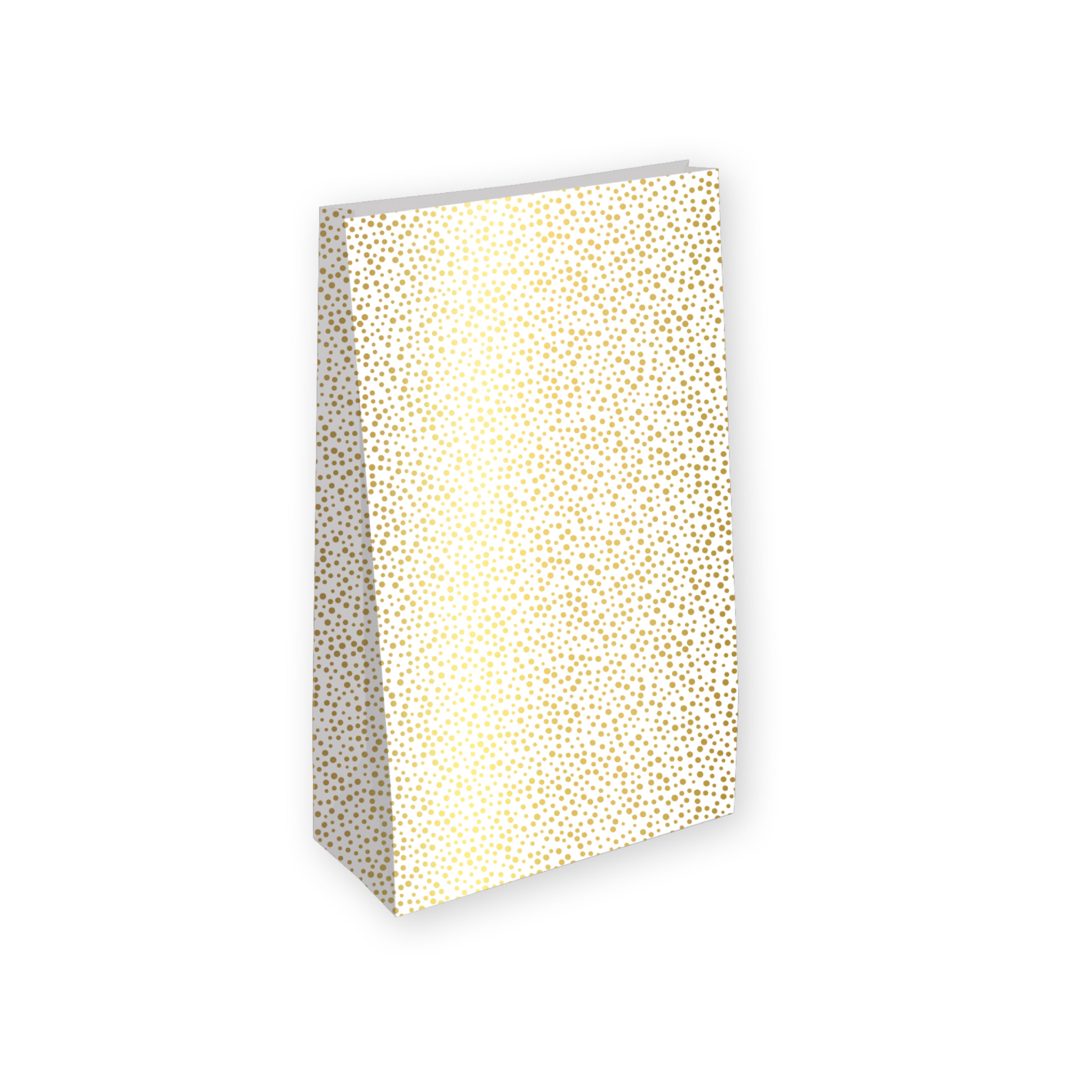 Blokbodemzak | Stipjes goud
