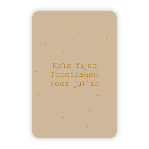 Kerstkaart goudfolie | Hele fijne feestdagen voor jullie