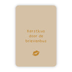 Kerstkaart goudfolie | Kerstkus door de brievenbus
