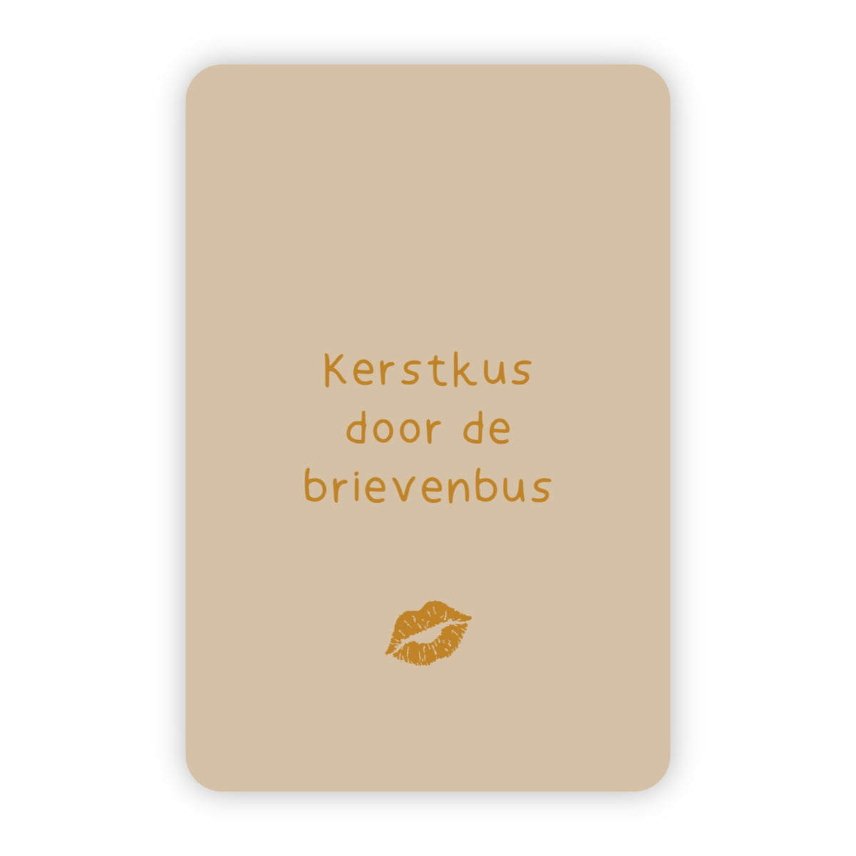Kerstkaart goudfolie | Kerstkus door de brievenbus