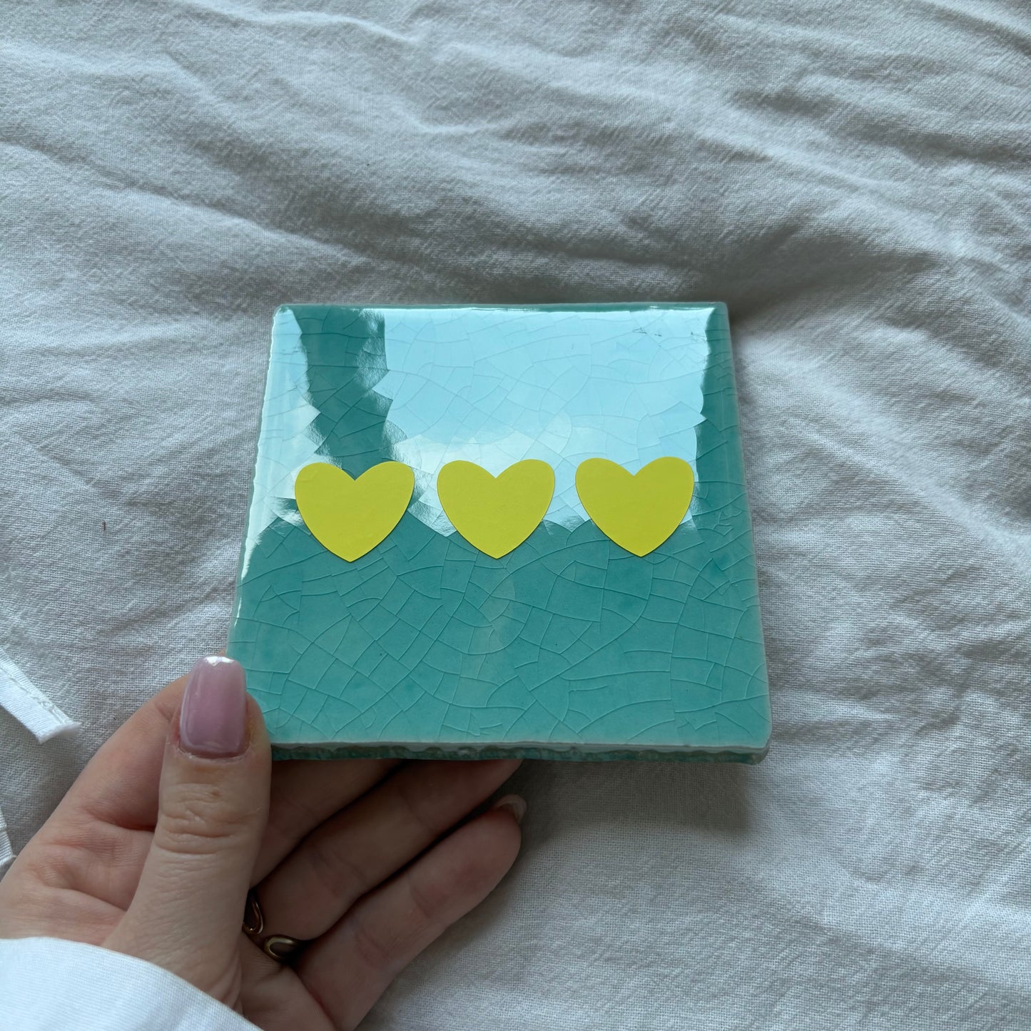 Tegeltje | Mint - hartjes