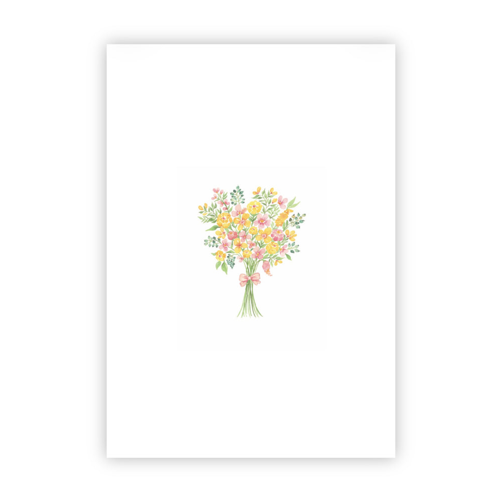 Dubbele wenskaart | Blanco bloemen