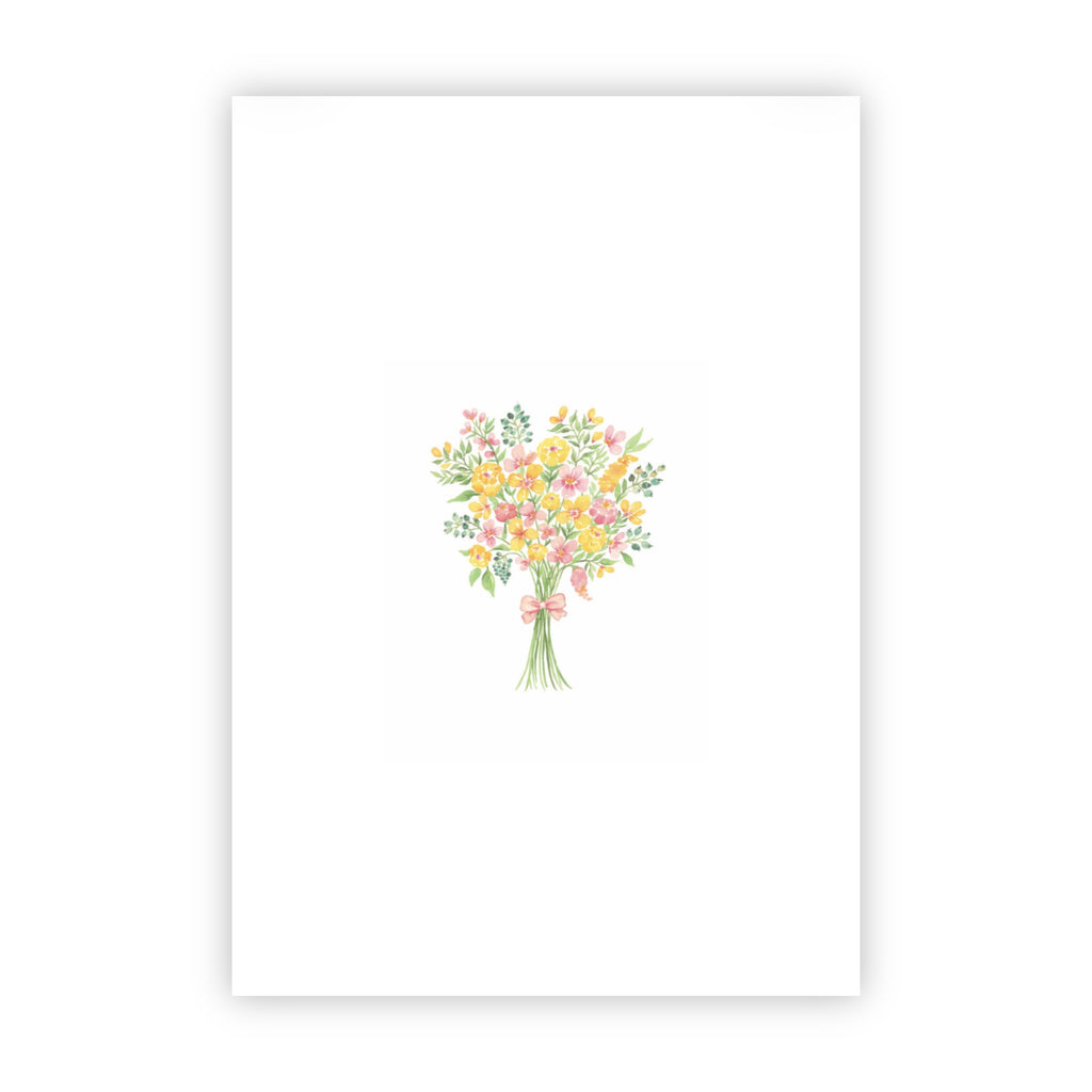 Dubbele wenskaart | Blanco bloemen