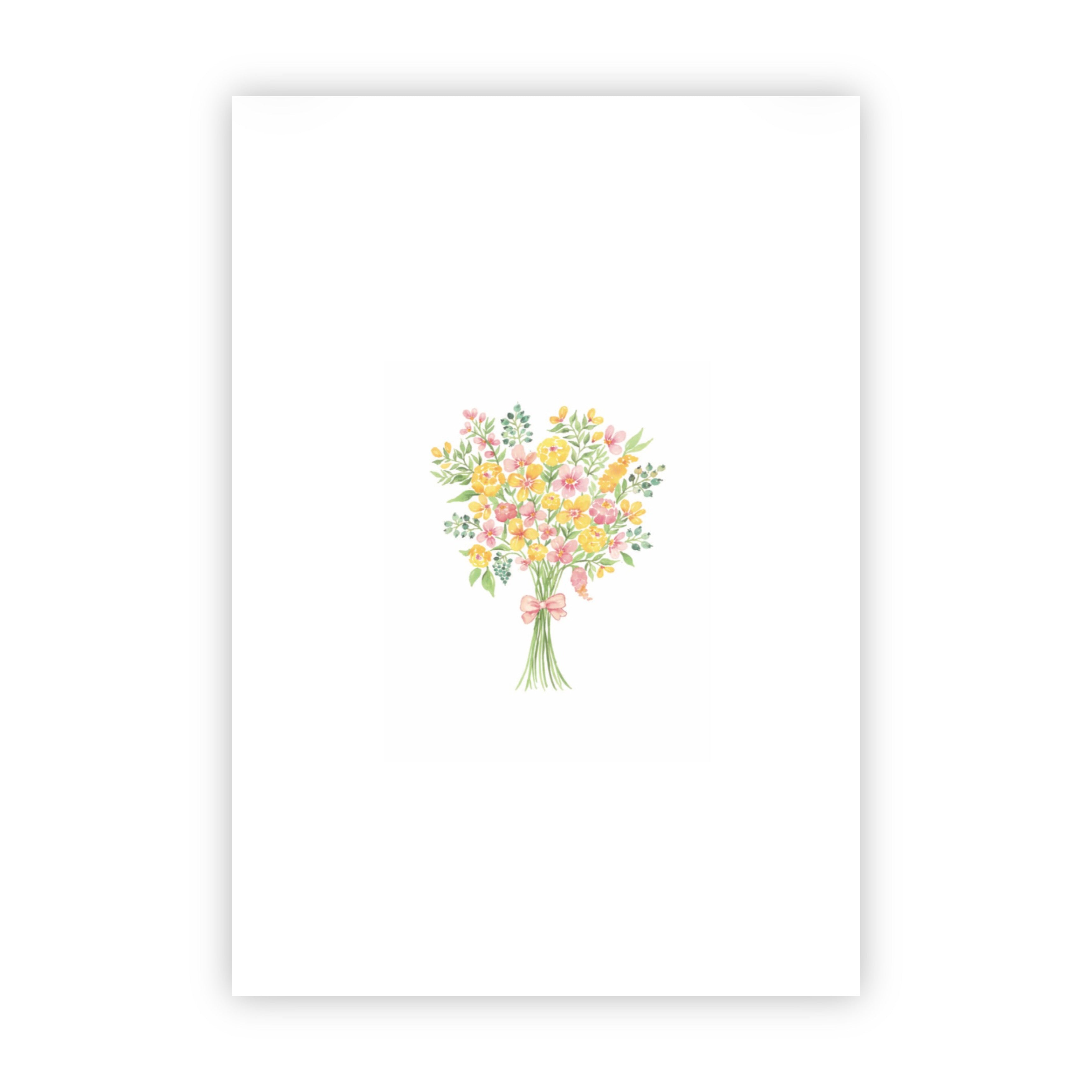 Dubbele wenskaart | Blanco bloemen