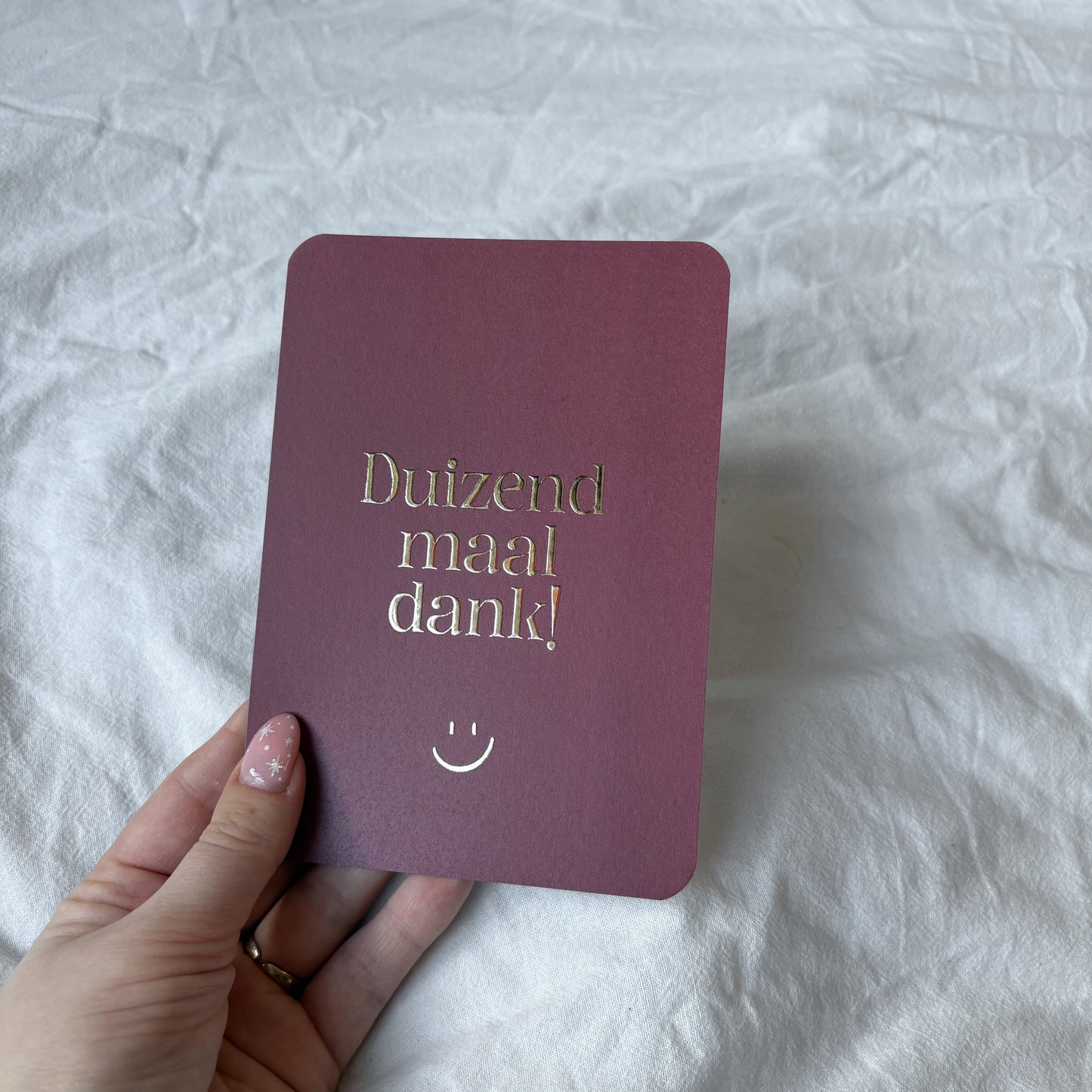 Wenskaart | Duizendmaal dank goudfolie