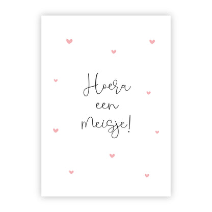 Wenskaart | Hoera een meisje!