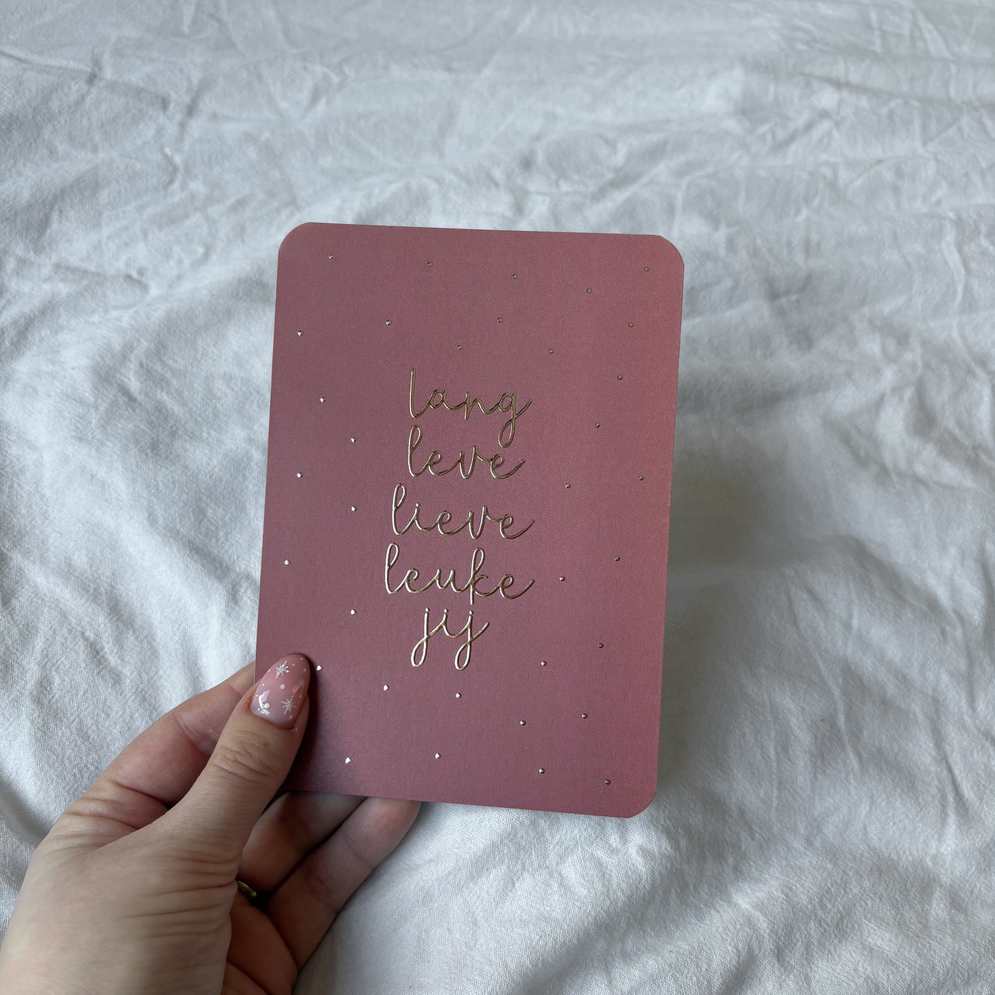 Wenskaart | Lang leve lieve leuke jij goudfolie