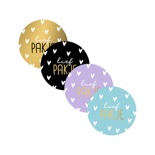 Cadeaustickers | Lief pakje 10 stuks goudfolie