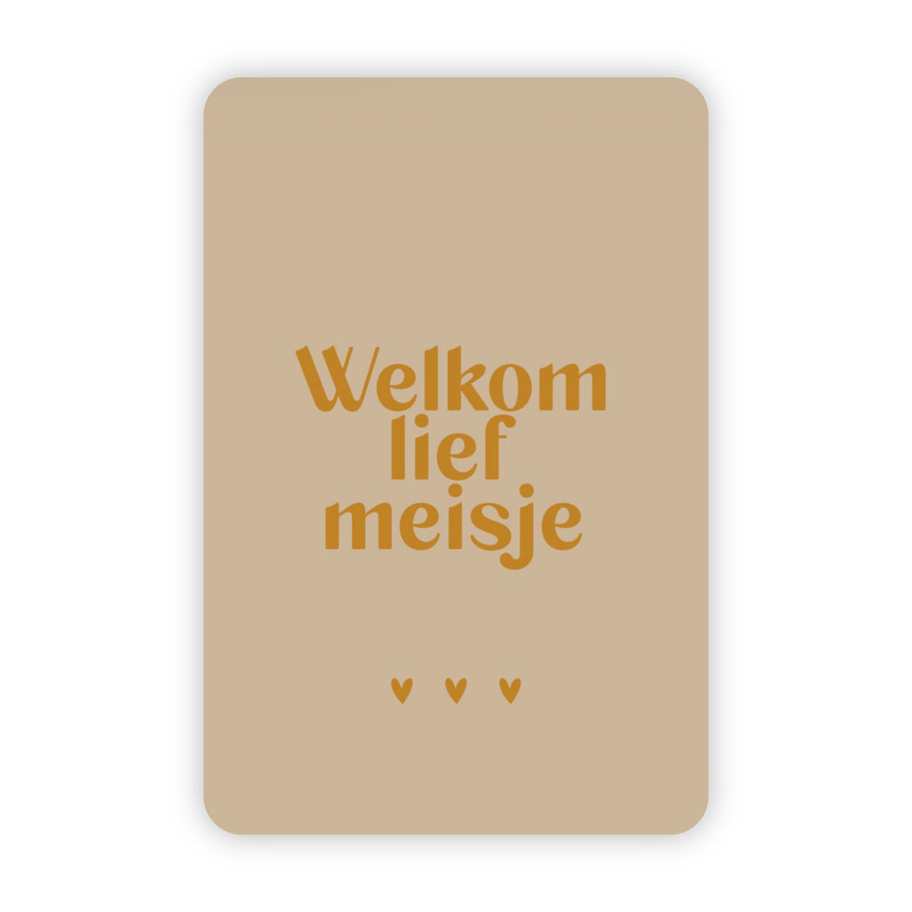 Wenskaart | Welkom lief meisje goudfolie