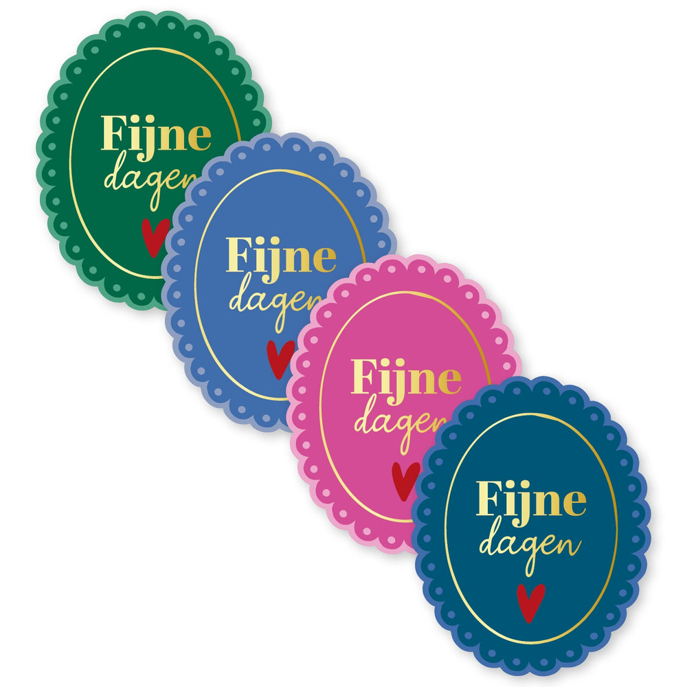 Cadeaustickers | Fijne dagen 10 stuks goudfolie