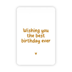 Wenskaart | Wishing you the best birthday ever goudfolie