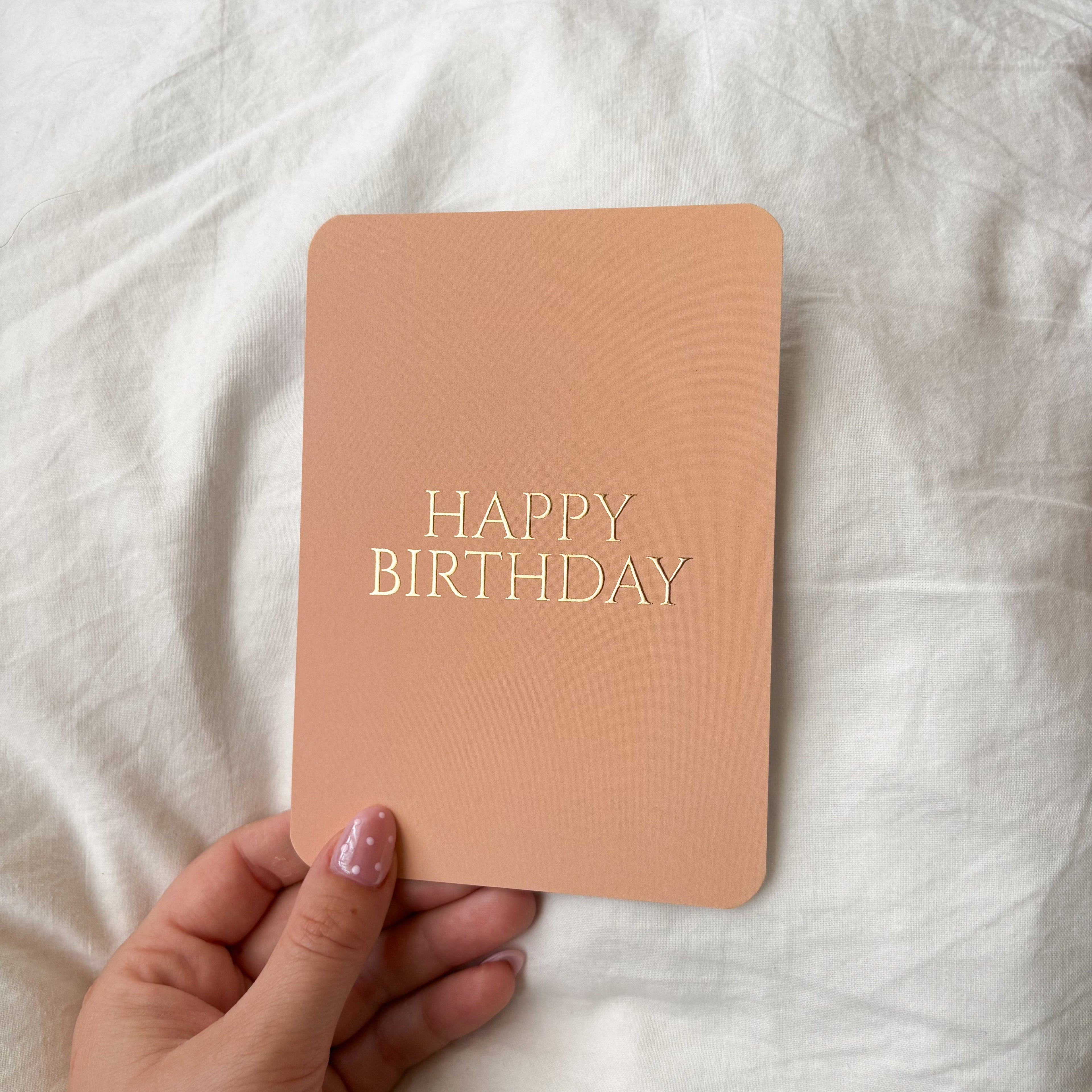 Wenskaart | Happy birthday goudfolie