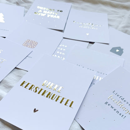Kerstkaarten goudfolie | Set van 10