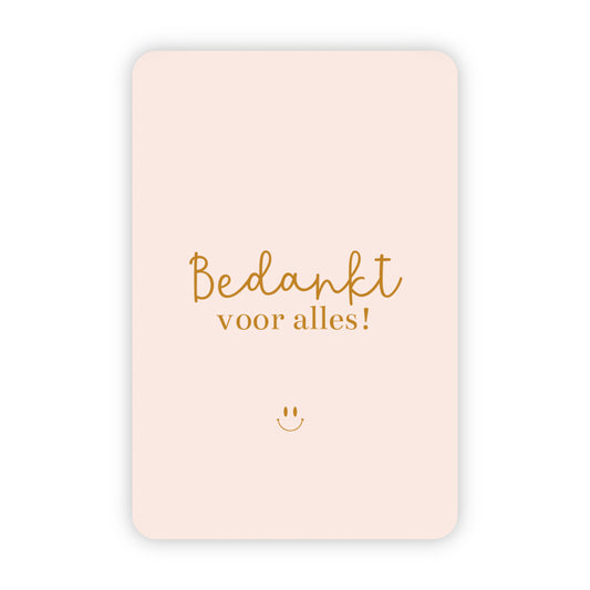 Wenskaart | Bedankt voor alles goudfolie
