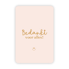 Wenskaart | Bedankt voor alles goudfolie