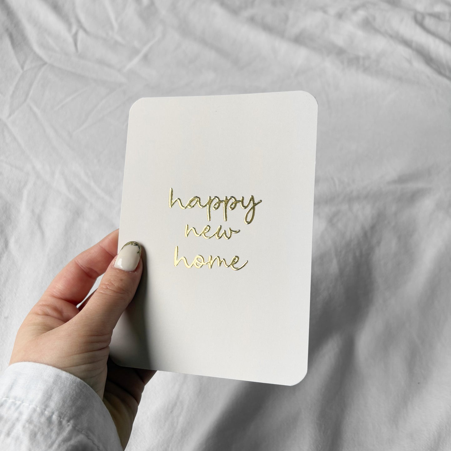 Wenskaart | Happy new home goudfolie