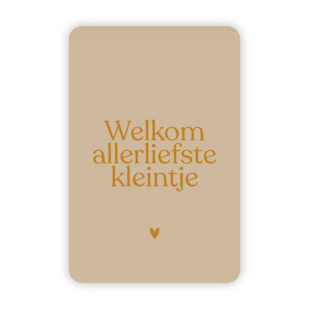 Wenskaart | Welkom allerliefste kleintje goudfolie