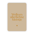 Wenskaart | Welkom allerliefste kleintje goudfolie
