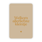 Wenskaart | Welkom allerliefste kleintje goudfolie