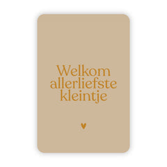 Wenskaart | Welkom allerliefste kleintje goudfolie