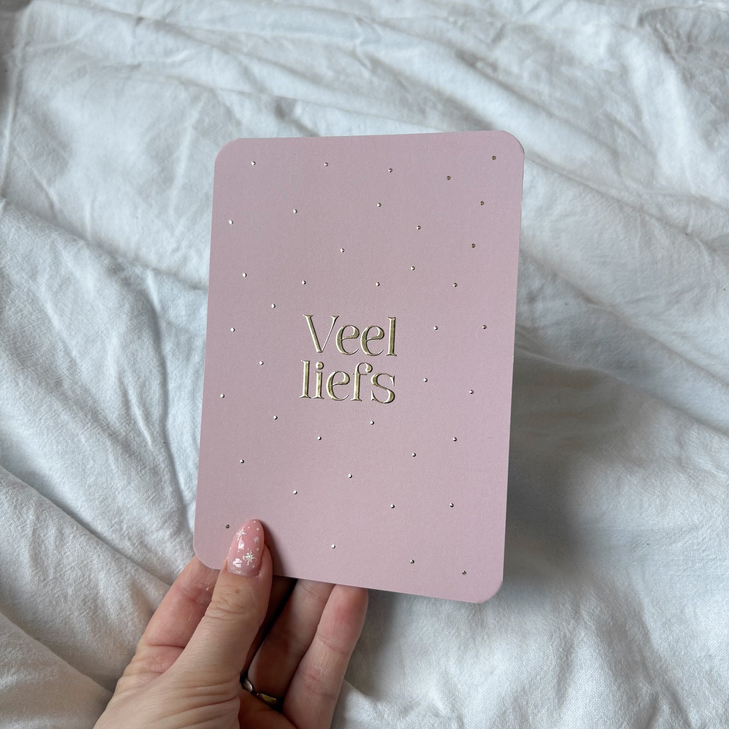 Wenskaart | Veel liefs goudfolie