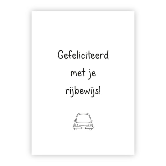 Wenskaart | Gefeliciteerd met je rijbewijs!