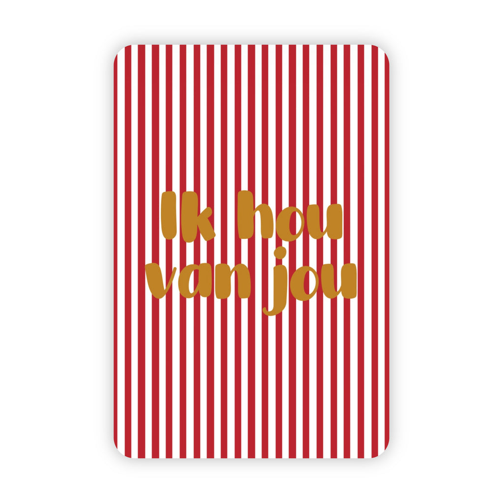 Wenskaarten | Set van 20 met goudfolie | Streepjescollectie