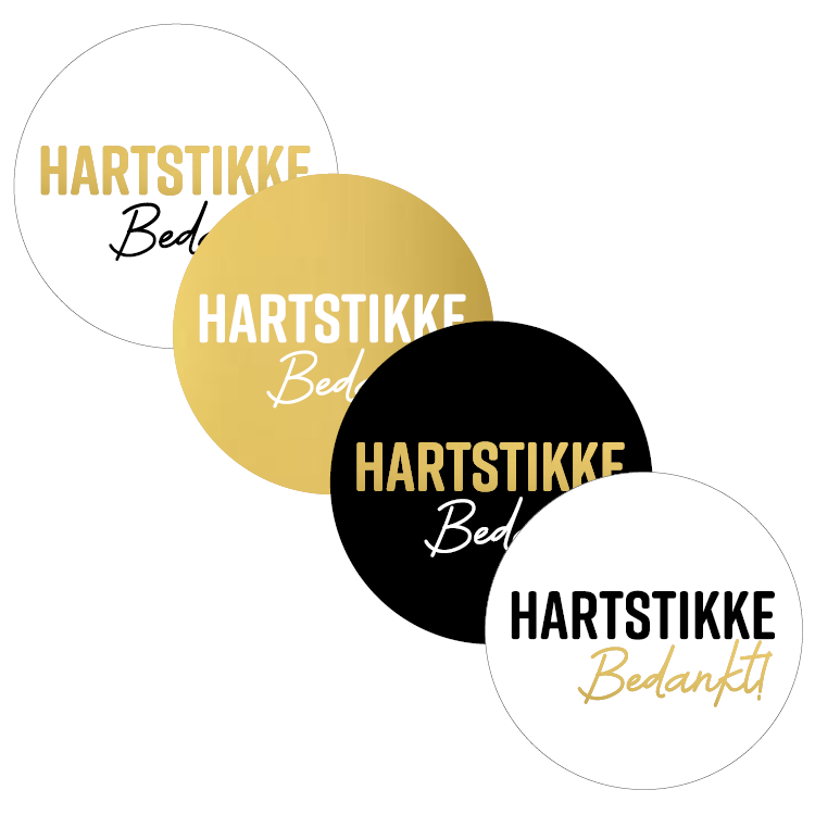 Cadeaustickers | Hartstikke bedankt 10 stuks goudfolie