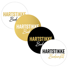 Cadeaustickers | Hartstikke bedankt 10 stuks goudfolie