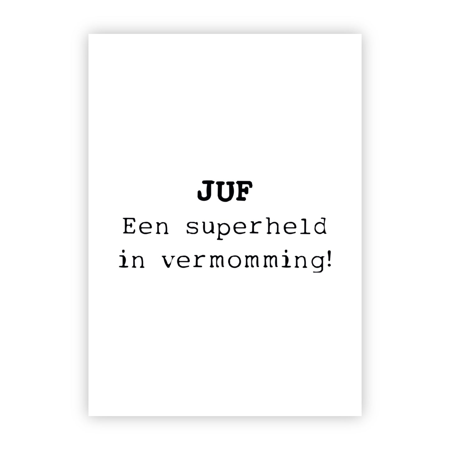 Wenskaart | Juf superheld
