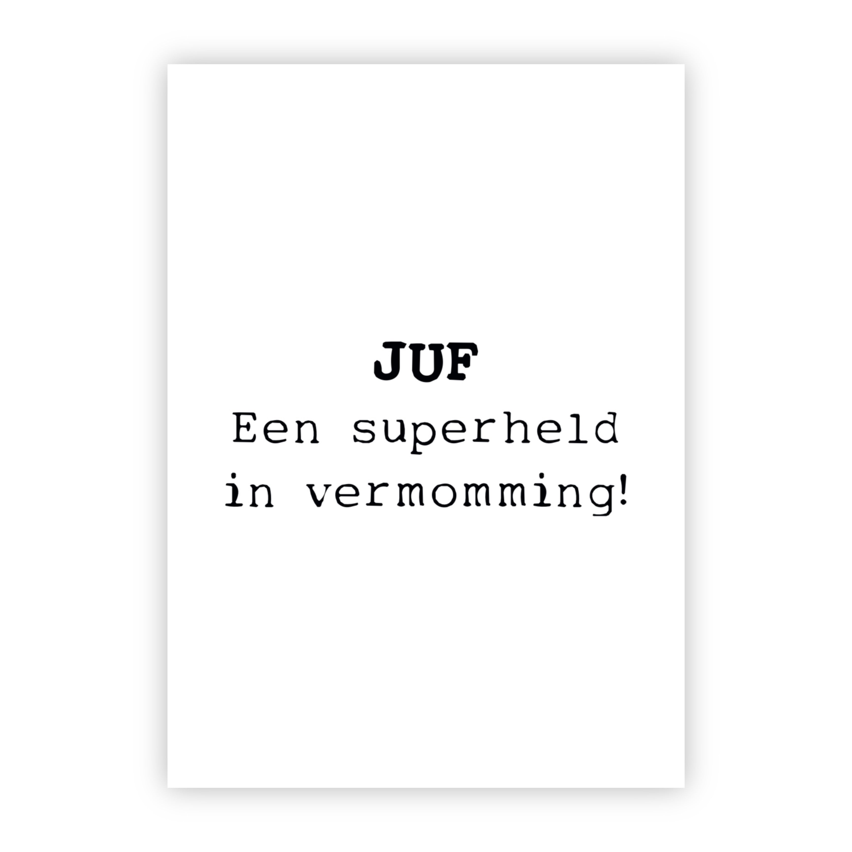 Wenskaart | Juf superheld