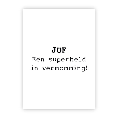 Wenskaart | Juf superheld