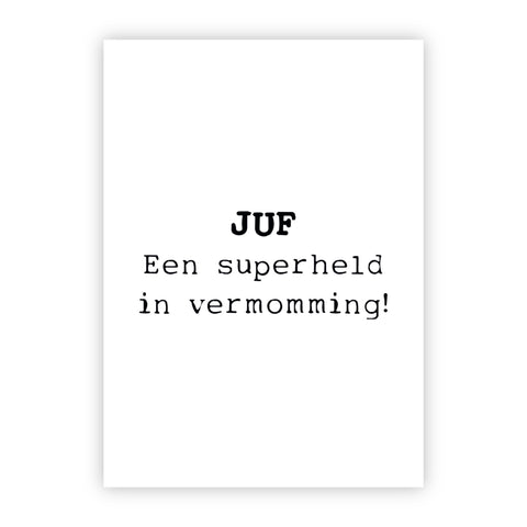 Wenskaart | Juf superheld