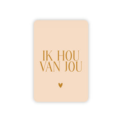 Minikaart | Ik hou van jou goudfolie