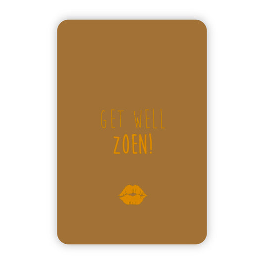 Wenskaart | Get well zoen goudfolie