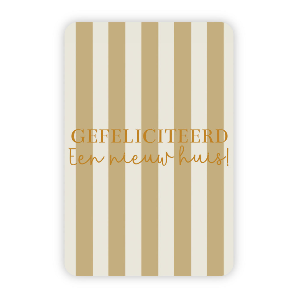 Wenskaart | Gefeliciteerd een nieuw huis goudfolie