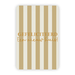 Wenskaart | Gefeliciteerd een nieuw huis goudfolie