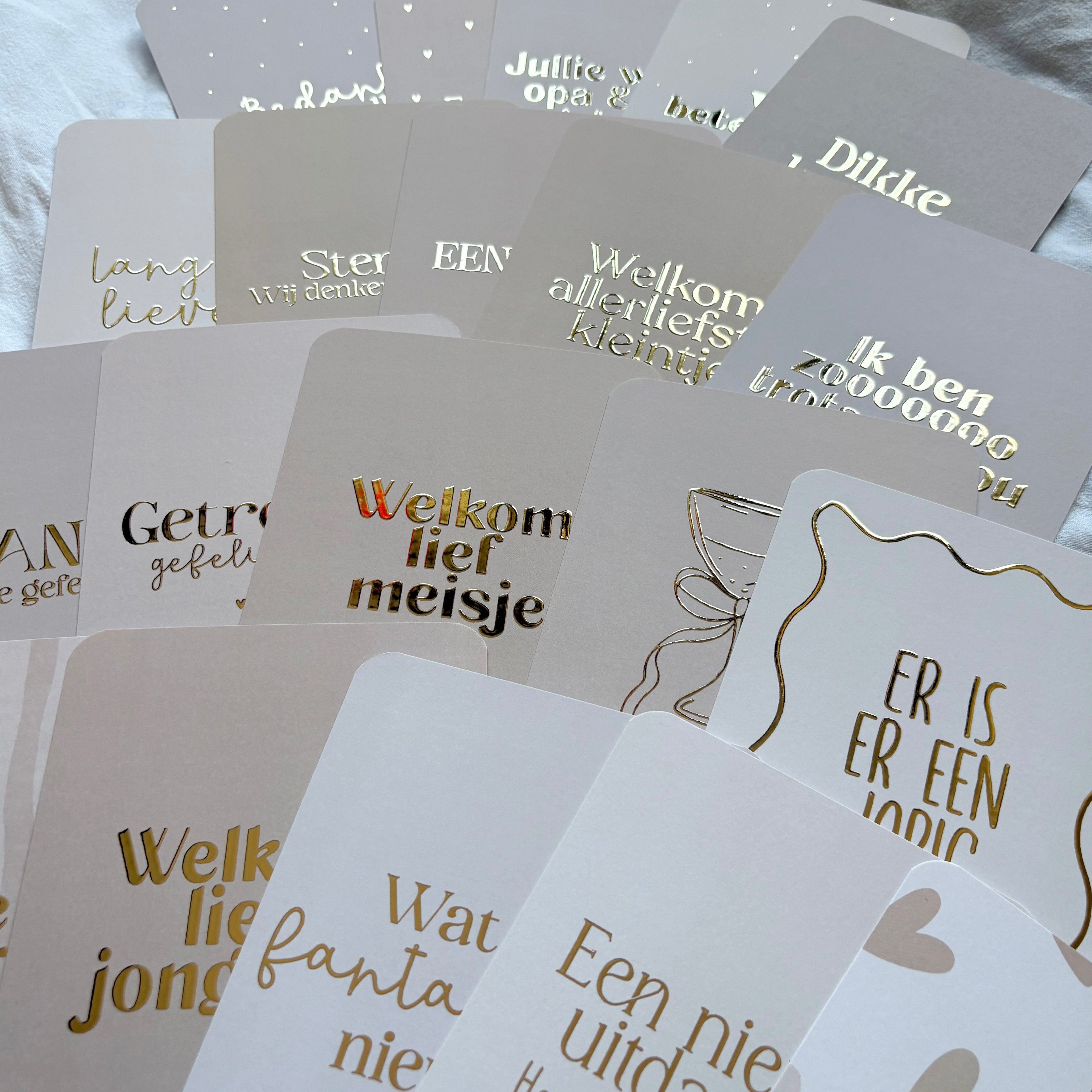 Wenskaarten | Set van 20 met goudfolie
