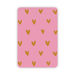 Wenskaart | Blanco hartjes goudfolie