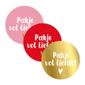 Cadeaustickers | Pakje vol liefde 10 stuks goudfolie