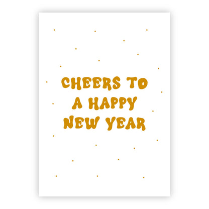 Kerstkaart goudfolie | Cheers to a happy new year