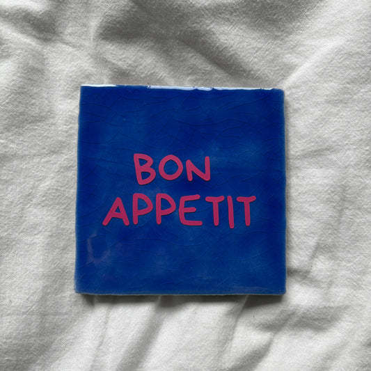 Tegeltje | Blauw - bon appetit