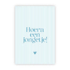 Dubbele wenskaart | Hoera een jongetje