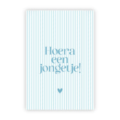 Dubbele wenskaart | Hoera een jongetje