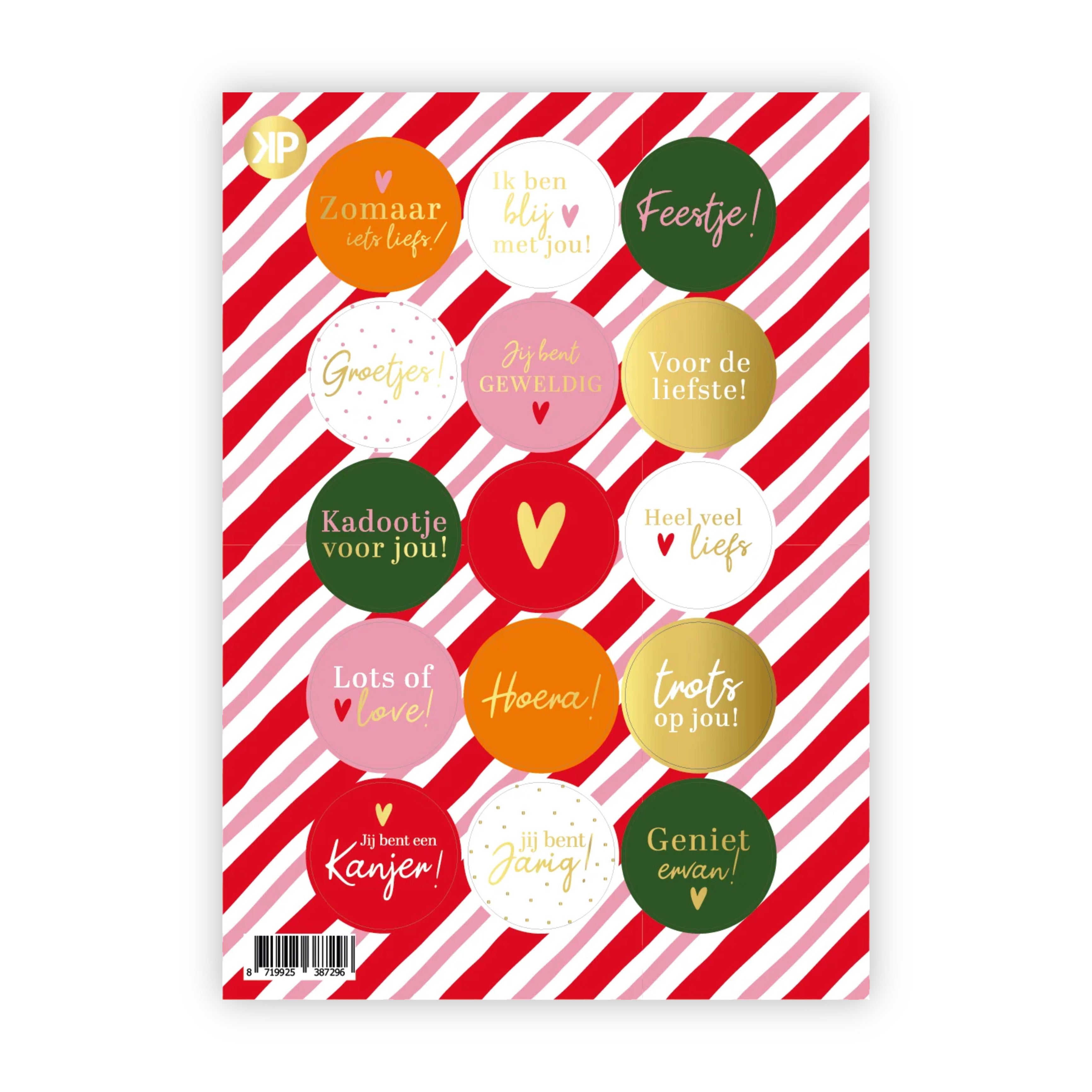 Stickervel | Liefs goudfolie